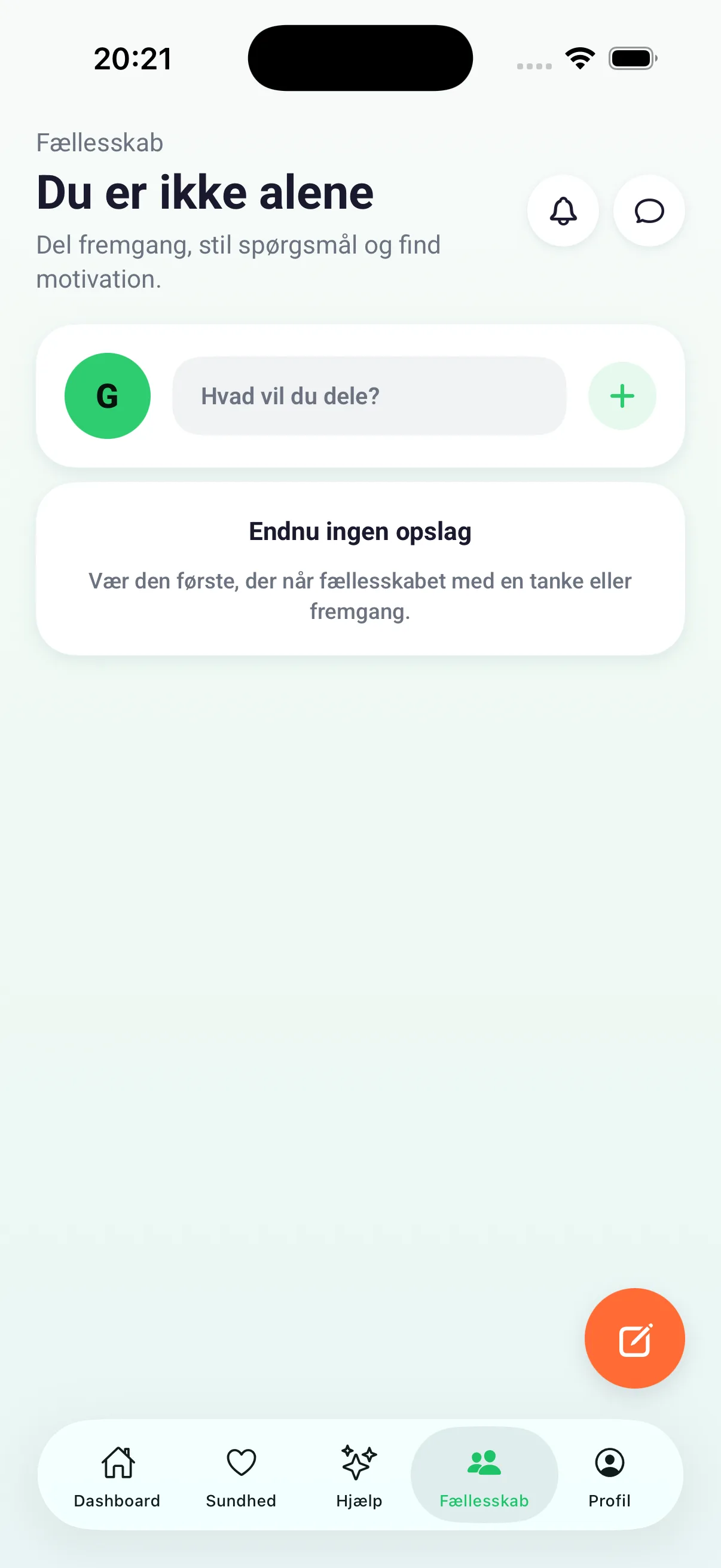 Fællesskabets feed med opslag