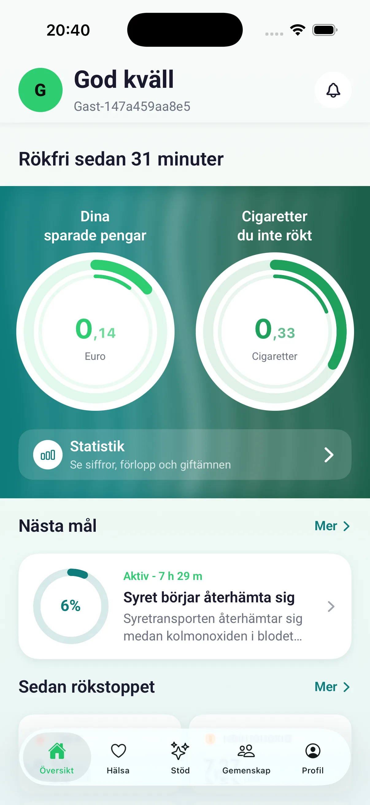 Räknare för sparade pengar