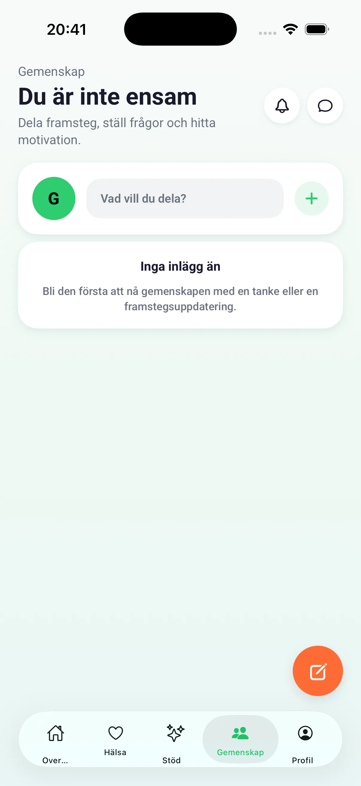 Gemenskapens flöde med inlägg